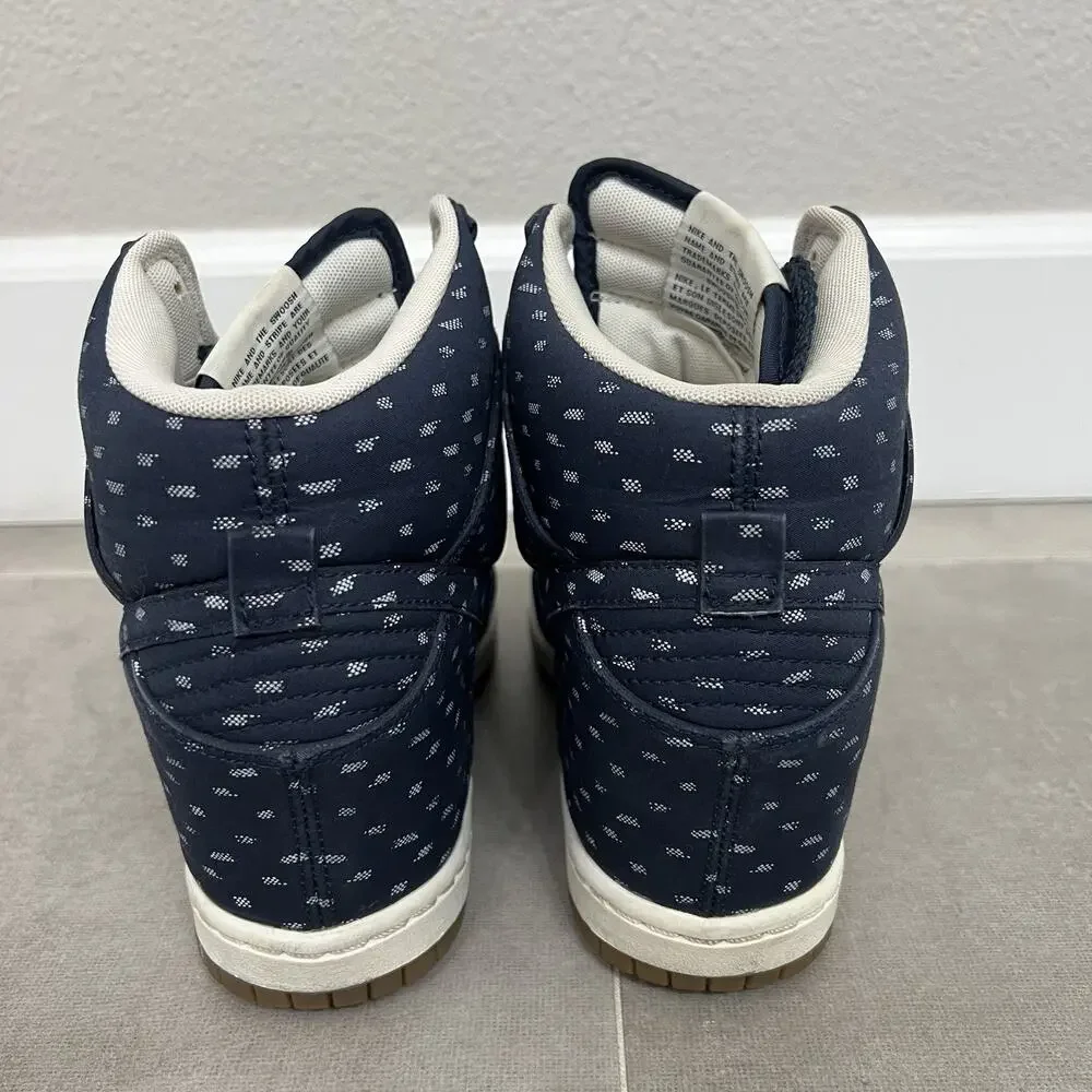 Nike Dunk Sky Hi Womens 10 Hidden Wedge Obsidian Gum Bottom Shoes 543258-400